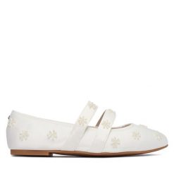 Baleriny Buffalo. Białe baleriny damskie Buffalo, bez wzorów, bez obcasa. Za 349.99 zł.