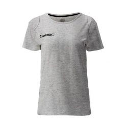 Koszulka damska Spalding Essential. Szare t-shirty damskie Spalding, xl, bez wzorów, z bawełny, bez kołnierzyka. Za 177.50 zł.