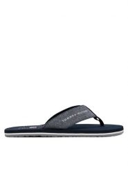 Tommy Hilfiger Japonki Chambray Beach Sandal FM0FM05570 Granatowy. Niebieskie klapki męskie Tommy Hilfiger, z materiału. Za 109.99 zł.