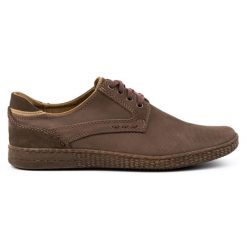 KOMODO Buty męskie Casual 848 brązowe. Brązowe półbuty na co dzień męskie na jesień, z jeansu, casualowe, bez zapięcia. Za 367.89 zł.
