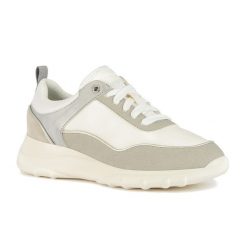 Buty damskie Geox Alleniee. Szare obuwie sportowe damskie Geox, bez wzorów, z materiału. Za 479.99 zł.
