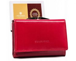 Portfel skórzany Peterson PTN RD-27-GCL czerwony. Czerwone portfele damskie Peterson, bez wzorów, ze skóry. Za 99.99 zł.