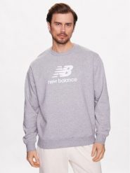 New Balance Bluza MT31538 Szary Relaxed Fit. Szare bluzy męskie New Balance, m, bez wzorów, z bawełny, bez kaptura. Za 189.99 zł.