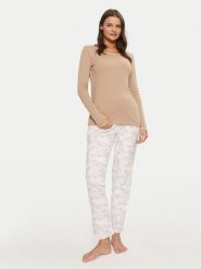 Selmark Piżama P9373 Beżowy Regular Fit. Brązowe piżamy damskie Selmark, m, bez wzorów, z syntetyku, bez ramiączek. Za 239.99 zł.