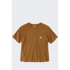 Koszulka damska bawełniana z kieszonką Carhartt Lightweight. Brązowe koszulki sportowe damskie Carhartt, xl, bez wzorów, z bawełny, bez kołnierzyka, bez ramiączek, trekkingowe. Za 135.00 zł.
