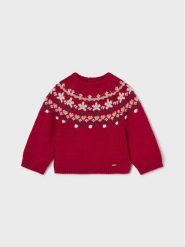 Mayoral Sweter 2.311 Czerwony Regular Fit. Czerwone swetry dla dziewczynek Mayoral, bez wzorów, z syntetyku, bez kołnierzyka, bez ramiączek, bez kaptura. Za 79.99 zł.