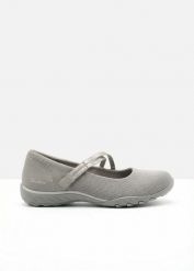 Baleriny Skechers na elastycznej podeszwie. Brązowe baleriny damskie bonprix, bez wzorów, bez obcasa. Za 189.99 zł.