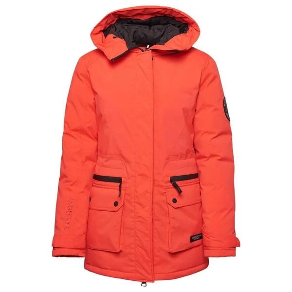 Pikowana parka dla kobiet Superdry City. Czerwone parki damskie Superdry., l, z aplikacjami, z elastanu, klasyczne, bez kaptura. Za 850.65 zł.