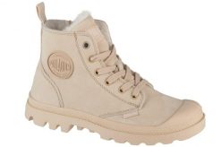 Buty sportowe Sneakersy damskie, Pampa Hi Zip WL. Brązowe obuwie sportowe damskie Palladium, bez wzorów, z materiału, trekkingowe. Za 557.65 zł.