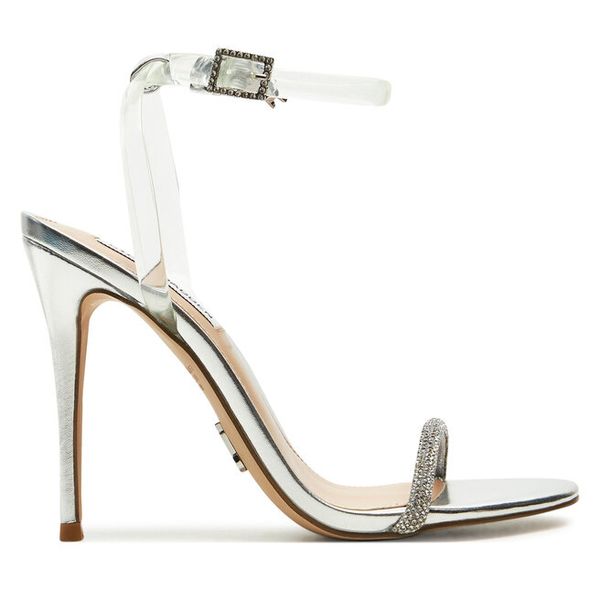 Sandały Steve Madden. Szare sandały damskie Steve Madden, bez wzorów, bez obcasa, na szpilce, bez zapięcia. Za 259.99 zł.