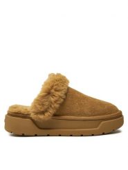 Guess Kapcie Unika3 FLFUK3 FAL06 Brązowy. Brązowe kapcie damskie Guess, z aplikacjami, ze skóry. Za 369.99 zł.