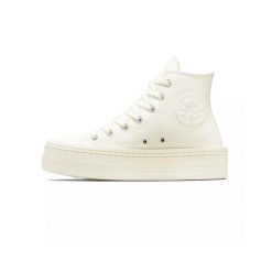 Buty Converse Chuck Taylor All Star Modern Lift Hi beżowe. Białe trampki i tenisówki damskie Converse, bez wzorów, retro, bez zapięcia. Za 404.25 zł.
