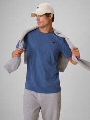 4F T-shirt regular gładki męski - denim XXL. Niebieskie t-shirty męskie 4f, m, bez wzorów, z bawełny, biznesowe, bez kołnierzyka. Za 49.99 zł.