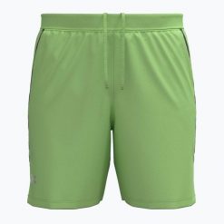 Spodenki do biegania męskie Under Armour Launch 7". Zielone krótkie spodenki sportowe męskie Under Armour, m, bez wzorów, do biegania. Za 159.99 zł.