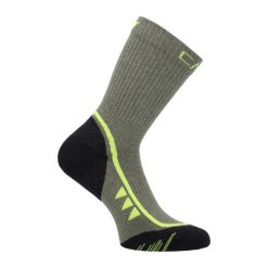 Skarpety trekkingowe średnie CMP Supersoft 50. Zielone skarpety męskie CMP, bez wzorów, z bawełny. Za 59.99 zł.