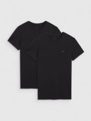 4F T-shirt slim гладкий чоловічий (2-pack) - чорний XXL. T-shirty męskie 4f, s, bez wzorów, z jersey, bez kołnierzyka. Za 999.90 zł.