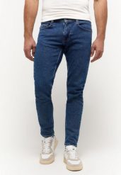 Męskie Spodnie Jeansowe Mustang Style Oregon Slim Denim Blue 1014863 5000 700. Niebieskie spodnie materiałowe męskie Mustang, l, bez wzorów, z denimu. Za 219.99 zł.