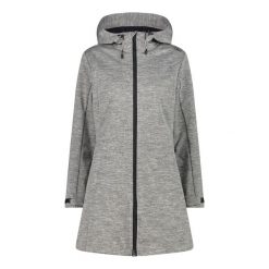 Kurtka damska z kapturem softshell CMP. Szare kurtki damskie CMP, na zimę, bez wzorów, z materiału, z kapturem. Za 481.80 zł.