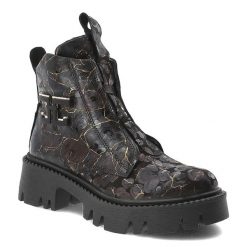 Czarne Botki Artiker Stylowe Obuwie Damskie. Czarne kozaki damskie Artiker, ze skóry, bez obcasa. Za 373.99 zł.
