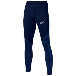 Spodnie sportowe chłopięce Dri-FIT Strike 23 Jr Pant. Niebieskie spodnie sportowe dla chłopców Nike, bez wzorów, z elastanu, sportowe, do piłki nożnej, dri-fit (nike). Za 219.99 zł.