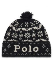 Polo Ralph Lauren Czapka 455P23851001 Czarny. Czarne czapki i kapelusze damskie Polo Ralph Lauren, na zimę, bez wzorów, z wełny. Za 549.99 zł.