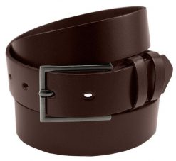 Klasyczny, Skórzany Pasek Męski - Victorio - Orzechowy (Brązowy). Brązowe paski damskie Victorio, bez wzorów, ze skóry, klasyczne. Za 119.00 zł.
