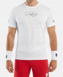 Koszulka tenisowa męska Hydrogen Olipmic Skull Tech. Białe koszulki sportowe męskie HYDROGEN, m, bez wzorów, z materiału, bez kołnierzyka, bez ramiączek, tenisowe. Za 199.00 zł.