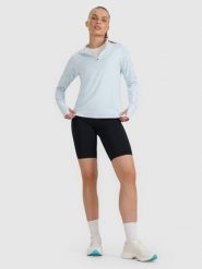 4F Legginsy kolarki do biegania szybkoschnące damskie - czarne L. Czarne legginsy damskie 4f, l, bez wzorów, z materiału, z podwyższonym stanem, do biegania. Za 149.99 zł.