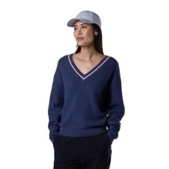 Koszulka polo damska Rossignol. Niebieskie swetry damskie Rossignol, na zimę, bez wzorów, sportowe, bez kołnierzyka, bez ramiączek, bez kaptura. Za 665.00 zł.