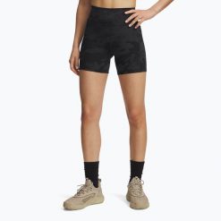 Spodenki treningowe damskie Under Armour Project Rock Middy. Czarne obuwie sportowe damskie Under Armour, bez wzorów, na fitness i siłownię. Za 199.99 zł.