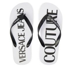 Japonki Versace Jeans Couture. Białe klapki męskie Versace Jeans Couture, z jeansu. Za 249.99 zł.