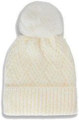 Czapka Jesienno zimowa 4F Beanie Knitt biała. Białe czapki i kapelusze damskie 4f, na zimę, bez wzorów. Za 10.45 zł.