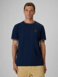 T-shirt regular z nadrukiem męski 4F 4FRSS26TTSHM3997. Brązowe t-shirty męskie 4f, m, bez wzorów, z bawełny, klasyczne, bez kołnierzyka. Za 79.99 zł.