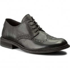 Półbuty FLY LONDON - Hughfly P143933000 Black. Czarne eleganckie półbuty Fly London, ze skóry. W wyprzedaży za 389.00 zł.