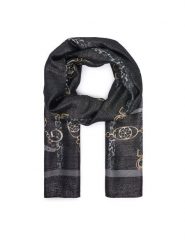 Guess Szal AW5532 VIS03 Czarny. Czarne czapki i kapelusze damskie Guess, z aplikacjami, z wiskozy. Za 154.99 zł.