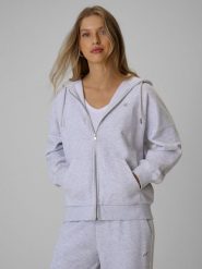4F Bluza dresowa loose z kapturem damska - szara XL. Szare bluzy damskie 4f, xl, bez wzorów, z dresówki. Za 159.99 zł.