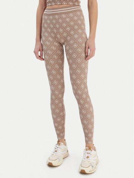Guess Legginsy V5BB13 K2000 Brązowy Slim Fit. Brązowe legginsy damskie Guess, l, z aplikacjami, z syntetyku. Za 185.50 zł.