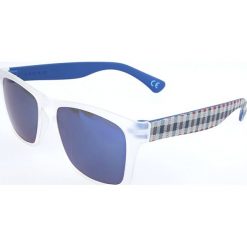 Męskie okulary przeciwsłoneczne w kolorze biało-szaro-niebieskim. Białe okulary przeciwsłoneczne męskie marki MOSCHINO. W wyprzedaży za 214.95 zł.