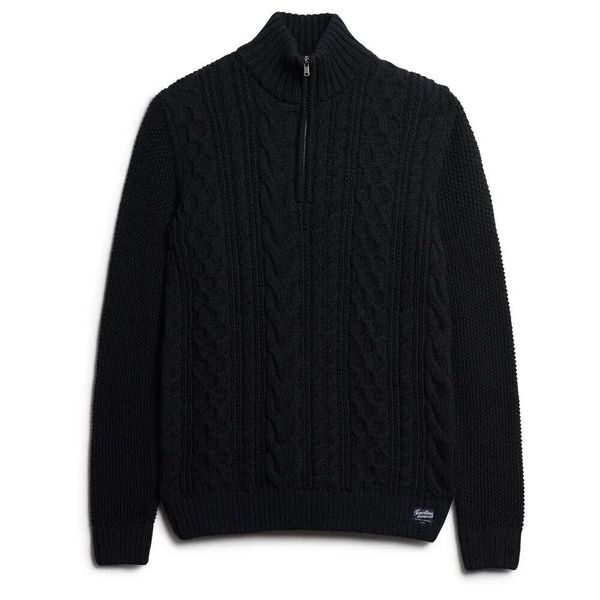 Sweter z dzianiny zapinany do połowy Superdry Jacob Cable. Niebieskie kardigany męskie Superdry., m, bez wzorów, z dzianiny, eleganckie. Za 320.00 zł.