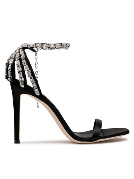 Giuseppe Zanotti Sandały I200039 Czarny. Czarne sandały damskie Giuseppe Zanotti, bez wzorów, z materiału, bez obcasa, na szpilce, bez zapięcia. Za 5,829.00 zł.