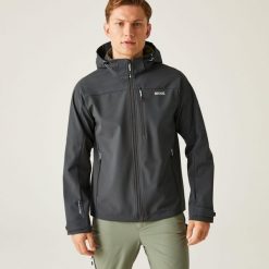 Softshell przeciwdeszczowy męski Arana. Szare kurtki sportowe męskie Regatta, m, bez wzorów, z materiału, trekkingowe. Za 179.99 zł.