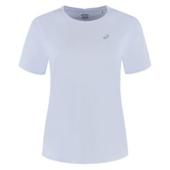 Koszulka damska Asics. Fioletowe t-shirty damskie Asics, bez wzorów, sportowe, bez kołnierzyka. Za 170.00 zł.