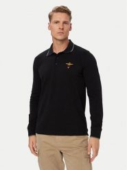 Aeronautica Militare Polo 262PO1653UP00082 Czarny Regular Fit. Czarne koszulki polo męskie Aeronautica Militare, m, bez wzorów, z bawełny, bez ramiączek. Za 344.99 zł.