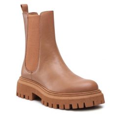 Sztyblety Badura. Brązowe botki damskie Badura, bez obcasa, na płaskiej podeszwie, bez zapięcia. Za 219.99 zł.