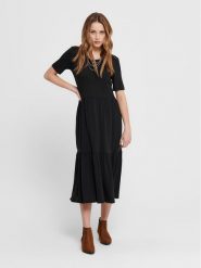 JDY Sukienka codzienna Dalila 15195291 Czarny Loose Fit. Czarne sukienki damskie JDY, na co dzień, xs, bez wzorów, z syntetyku, bez kołnierzyka, bez ramiączek, proste. Za 169.99 zł.