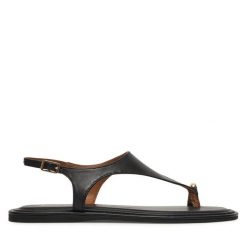 Sandały Tamaris. Czarne sandały damskie Tamaris, bez wzorów, bez obcasa, na płaskiej podeszwie, bez zapięcia. Za 289.99 zł.