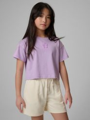 4F T-shirt regular z nadrukiem dziewczęcy - różowy 164 (13-14 lat). Fioletowe t-shirty i topy dla dziewczynek 4f, bez wzorów, z bawełny, bez ramiączek. Za 39.99 zł.