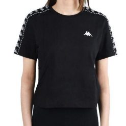 T-shirt Damski Inula. Czarne t-shirty damskie Kappa, l, bez wzorów, z bawełny, bez kołnierzyka. Za 116.99 zł.