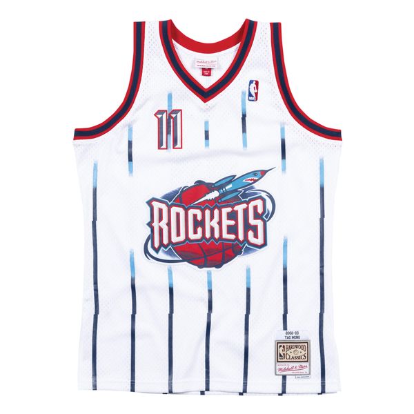 Koszulka Nba Houston Rockets Yao Ming. Białe koszulki sportowe męskie Mitchell & Ness, bez wzorów, bez kołnierzyka, bez ramiączek, do koszykówki. Za 517.00 zł.