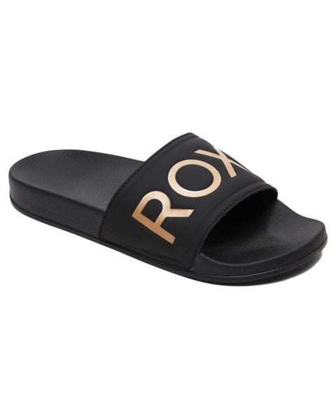 Klapki basenowe damskie Roxy SLIPPY II. Czarne klapki damskie Roxy, bez wzorów, z gumy, bez obcasa. Za 109.99 zł.